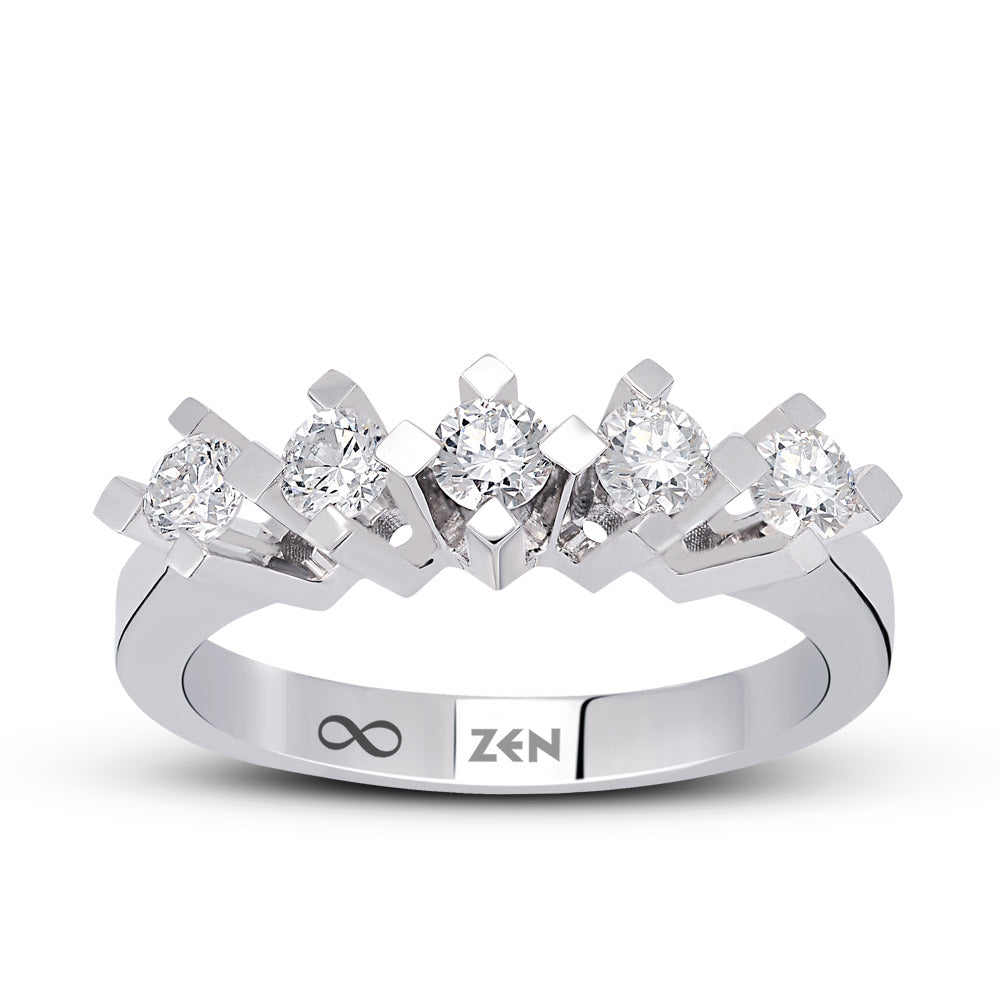 0.50 ct. Fünfstein Diamantring