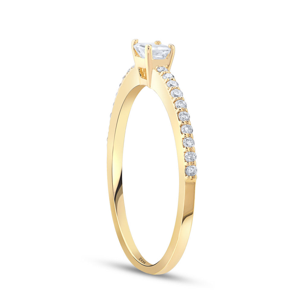 0.33 ct. Sidestone Diamond Engagement Ring