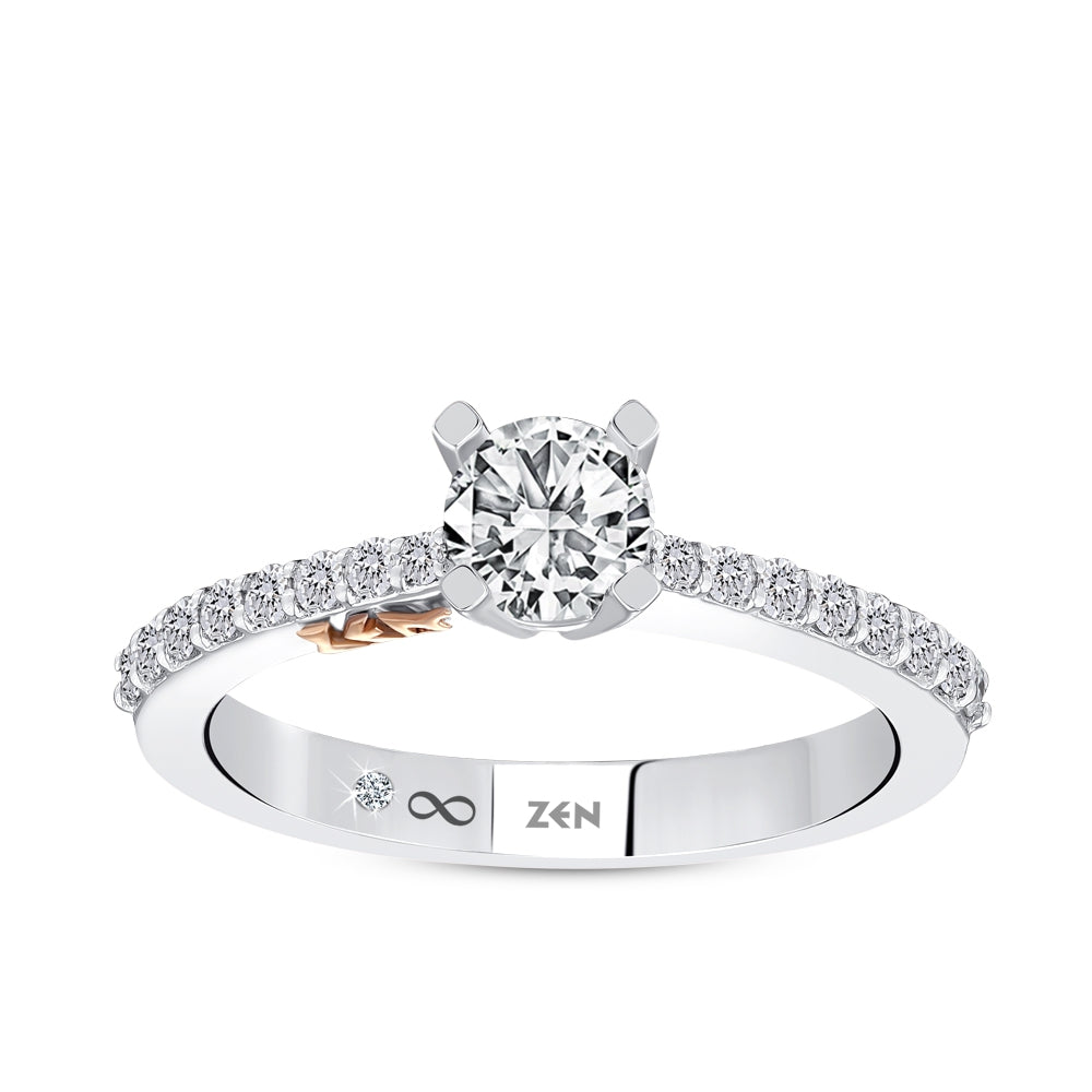 0.73 ct. Sidestone Diamond Engagement Ring