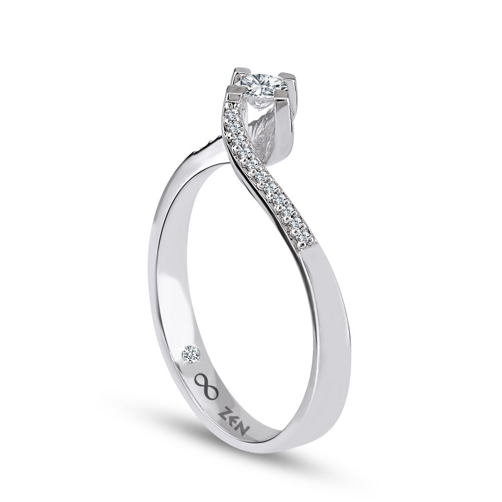0.17 ct. Modern Diamond Engagement Ring