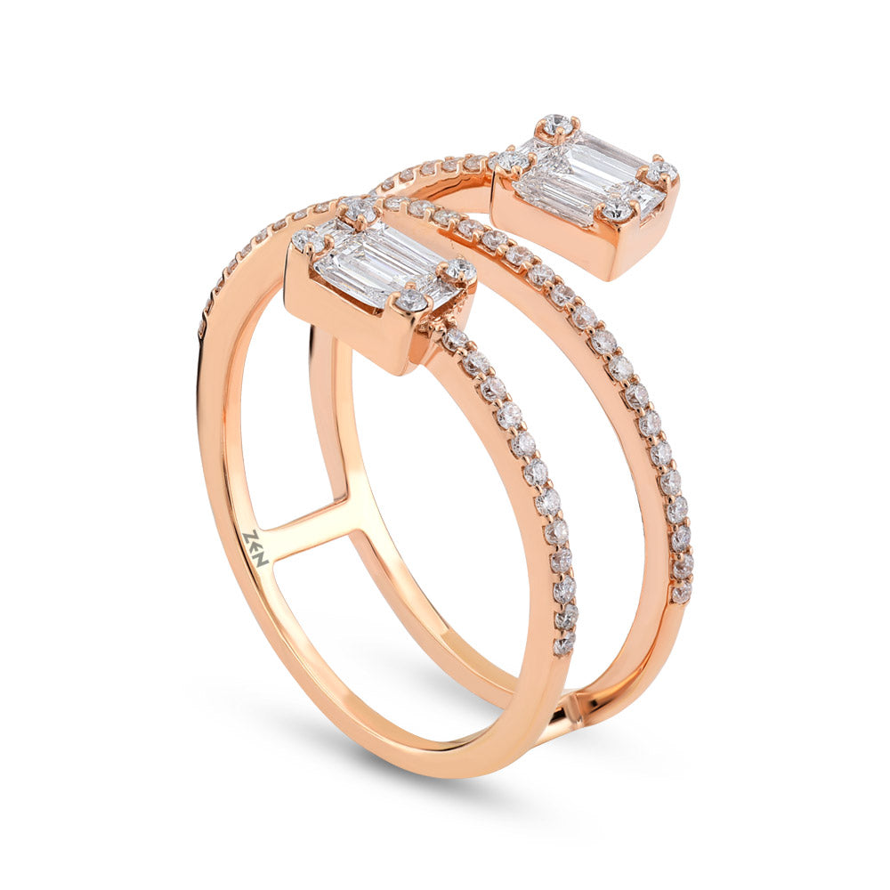 0.56 ct. Baguette Diamantring