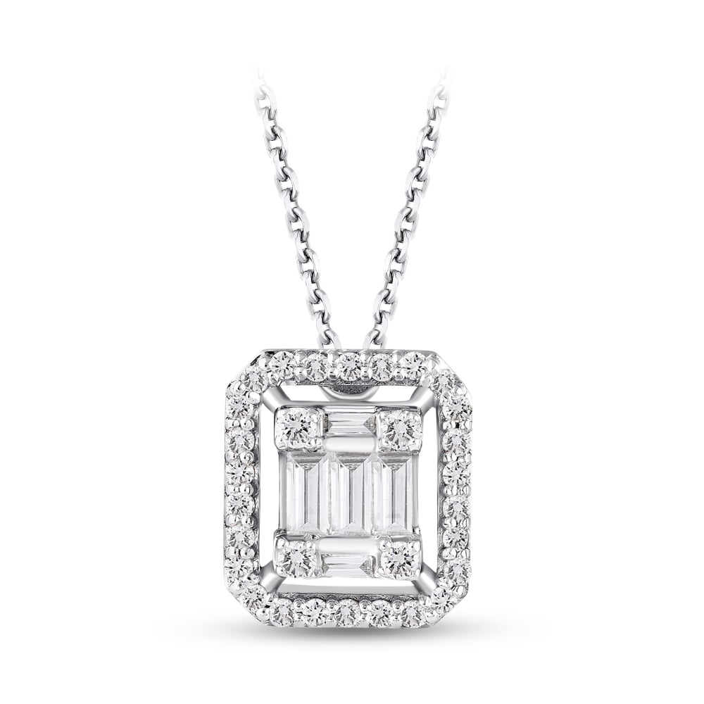 0.25 ct. Baguette Diamant Halskette