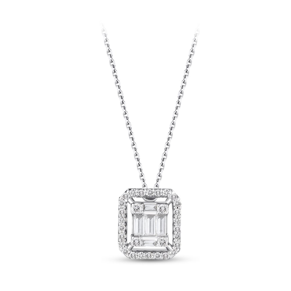 0.25 ct. Baguette Diamant Halskette