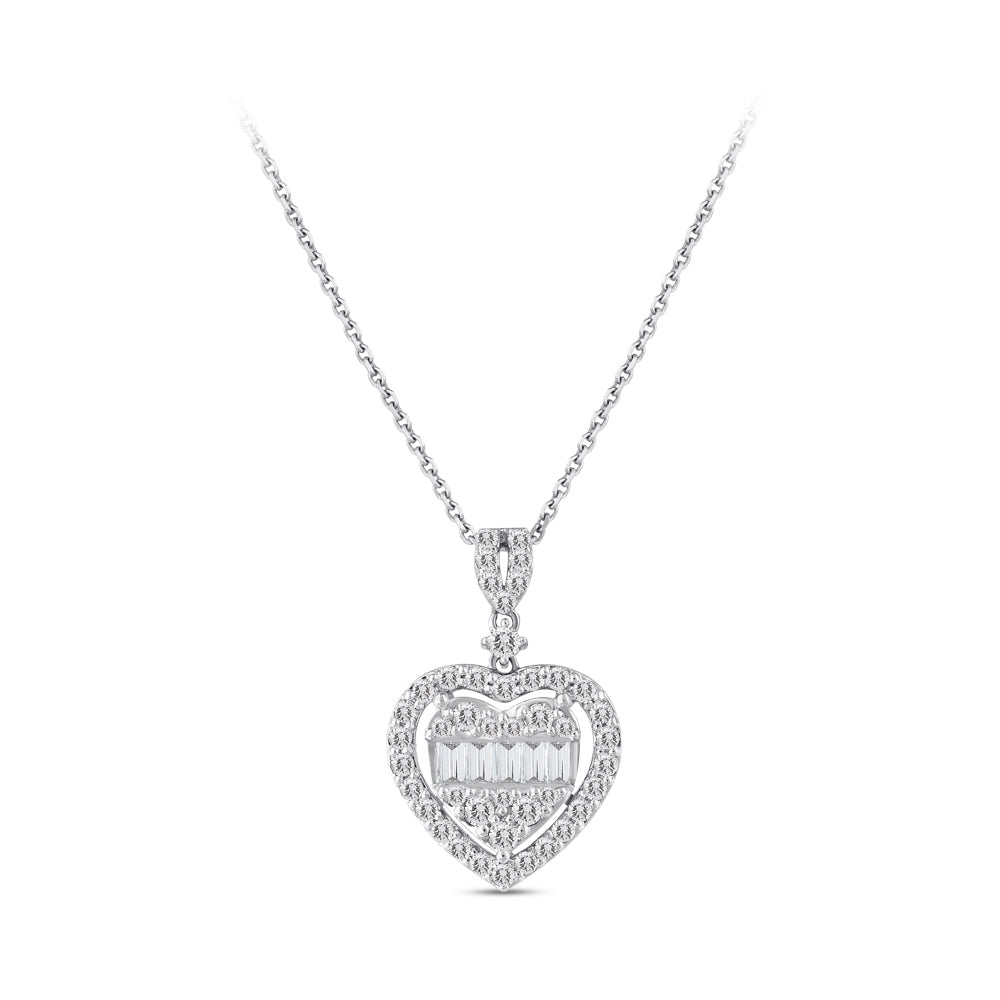 0.73 ct. Heart Diamond Necklace