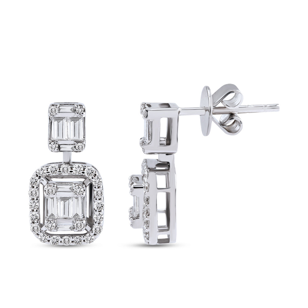 0.61 ct. Baguette Diamond Earrings