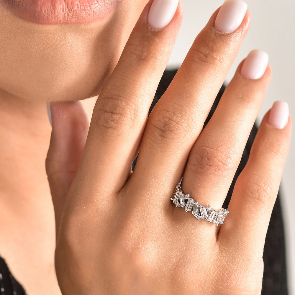 1.25 ct. Halbmemoire Diamantring