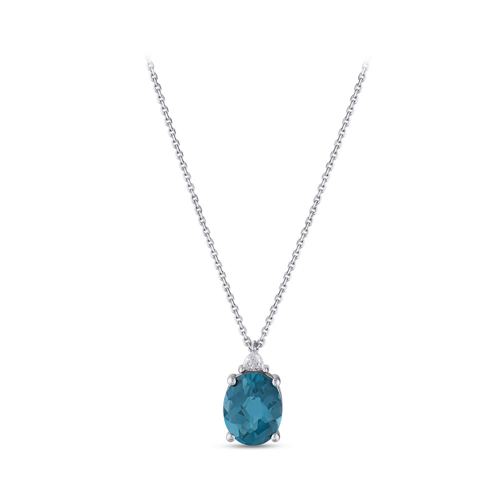 2.66 ct. Blue Topaz Necklace