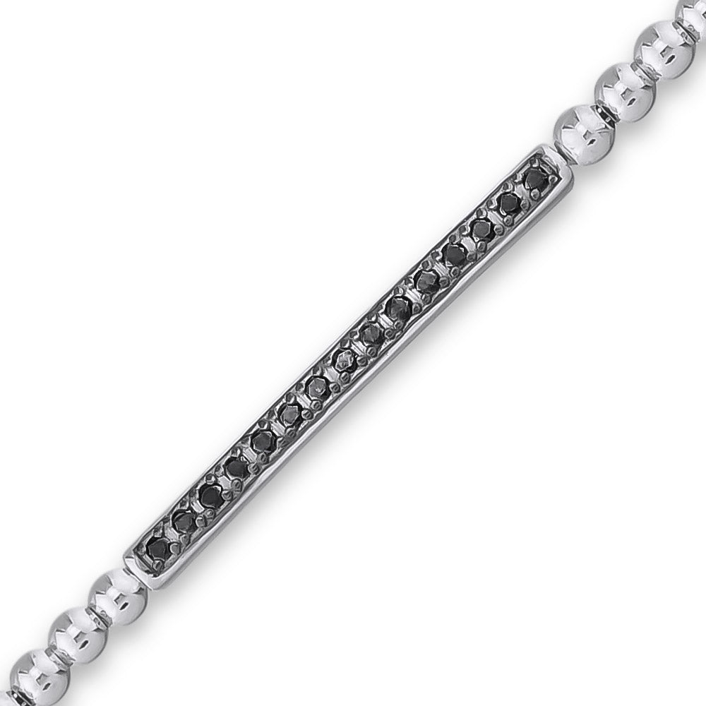0.16 ct. Herren Silber Diamantarmband