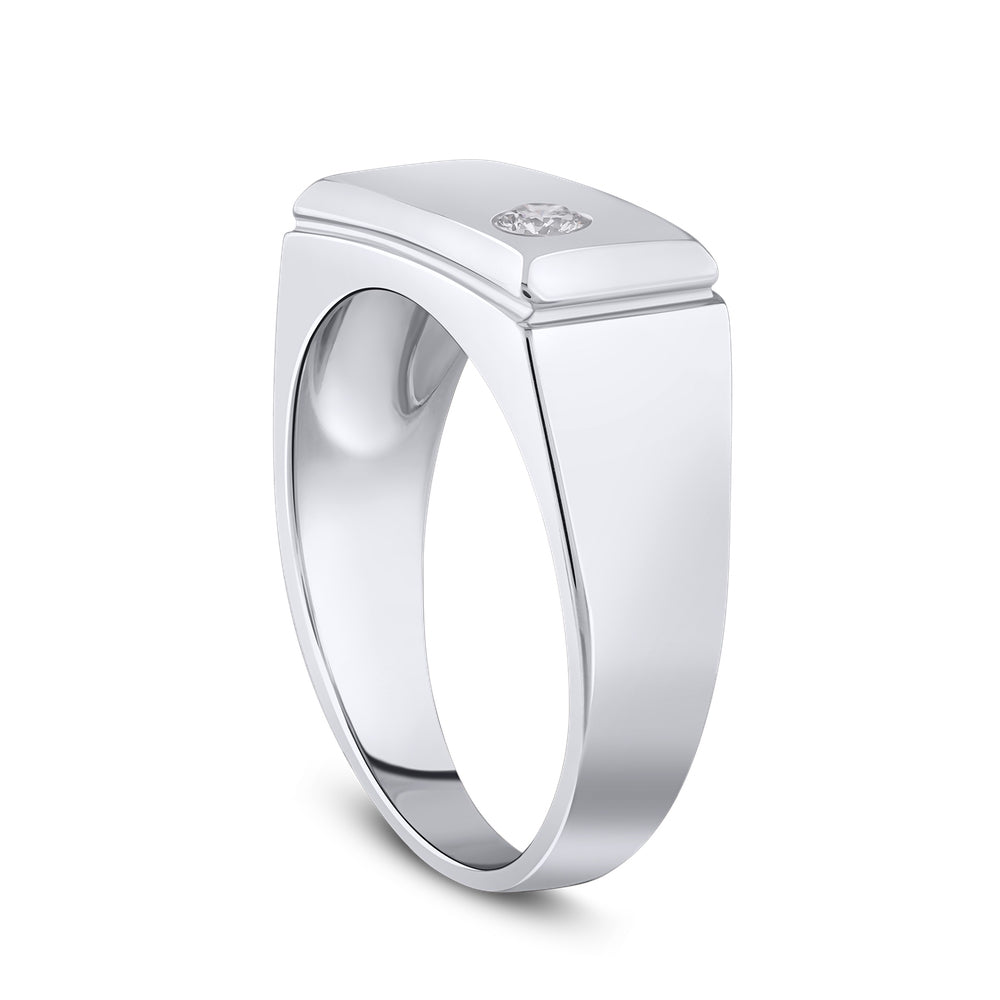 0.10 ct. Herren Silberring