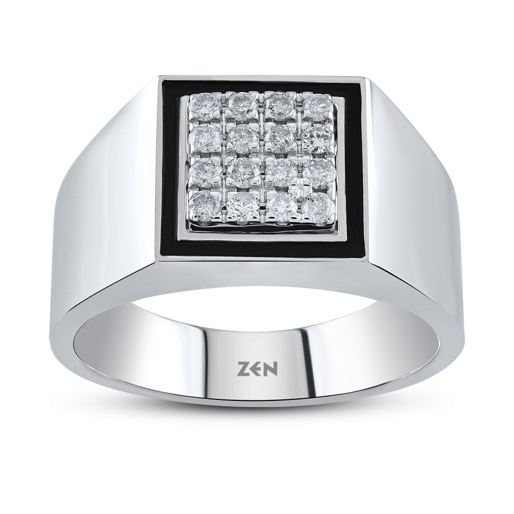 0.32 ct. Men Silver Ring