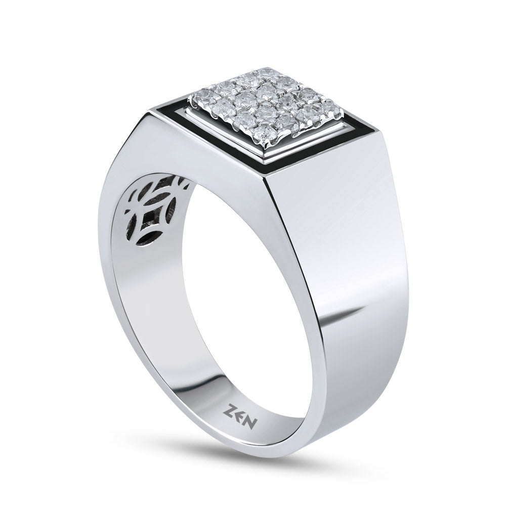 0.32 ct. Men Silver Ring