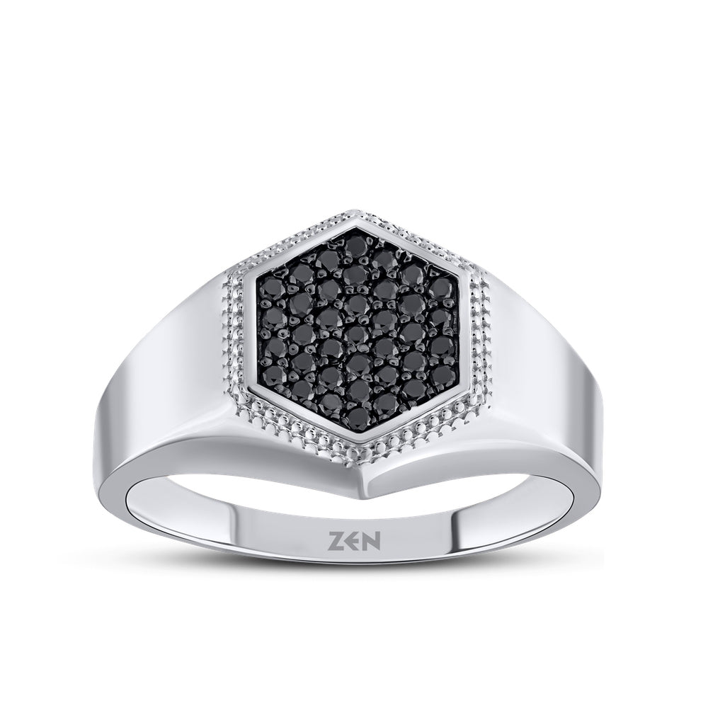 0.40 ct. Herren Silberring