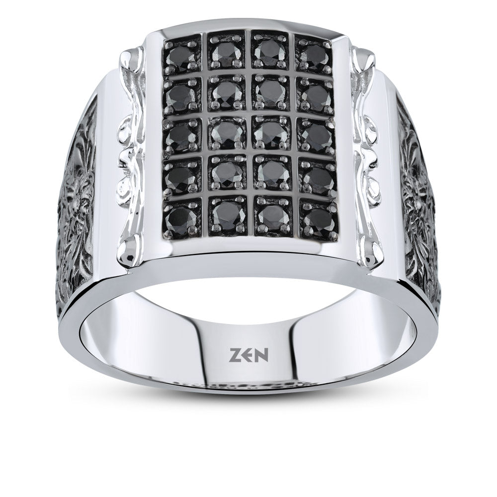 0.65 ct. Herren Silberring