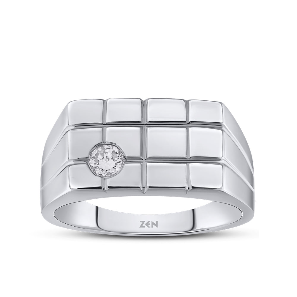 0.15 ct. Herren Silberring