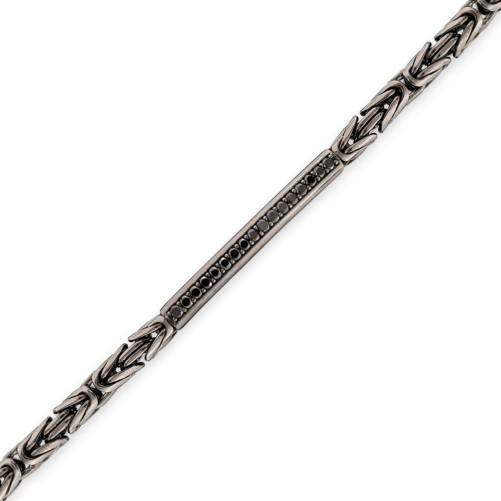 0.40 ct. Men Silver Diamond Bracelet