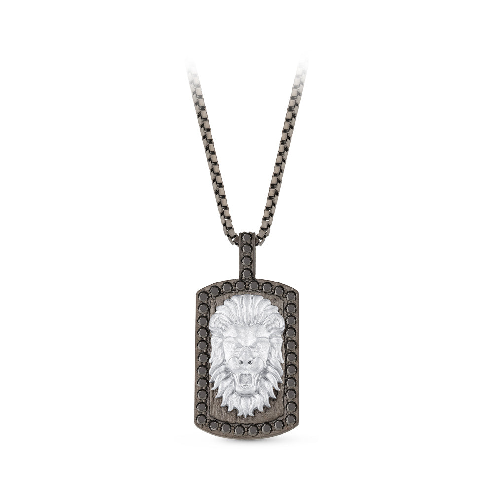 0.90 ct. Men Silver Diamond Necklace
