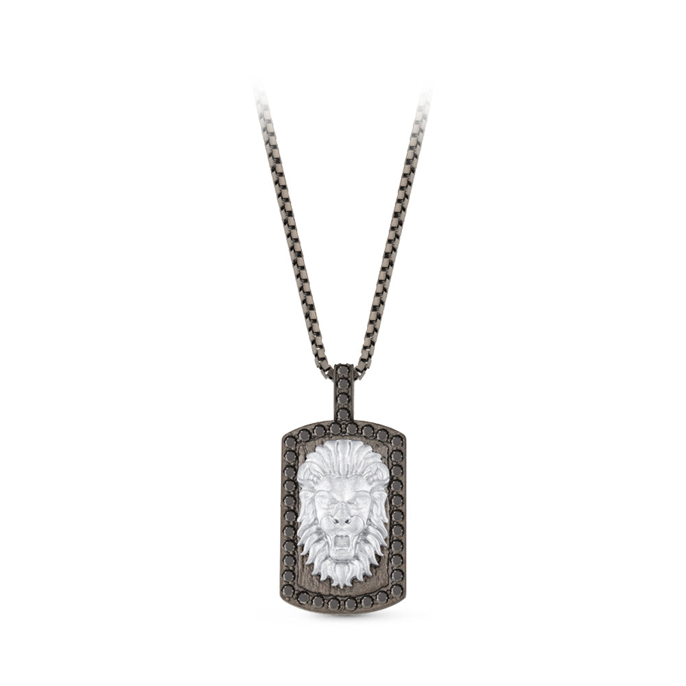 0.90 ct. Men Silver Diamond Necklace