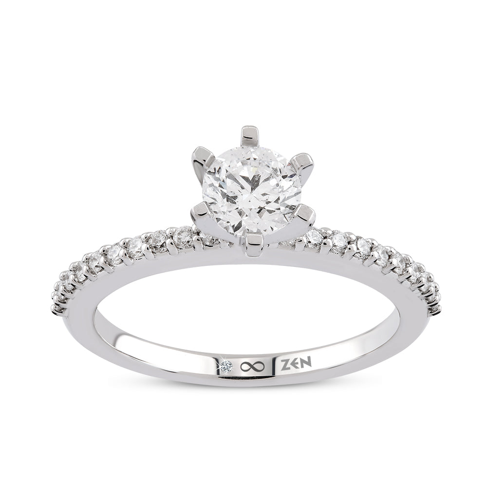 0.70 ct. Seitenstein Diamant Verlobungsring