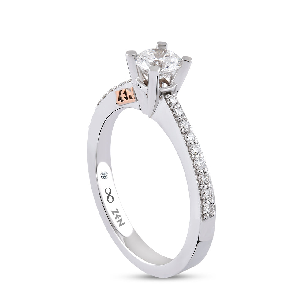 0.58 ct. Seitenstein Diamant Verlobungsring