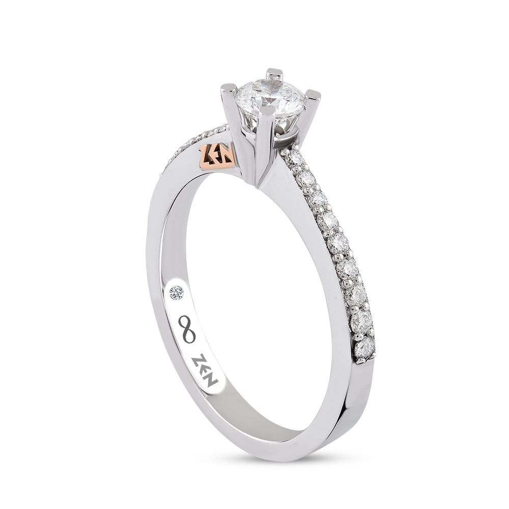 0.54 ct. Sidestone Diamond Engagement Ring