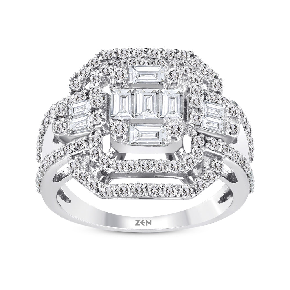 1.43 ct. Baguette Diamantring