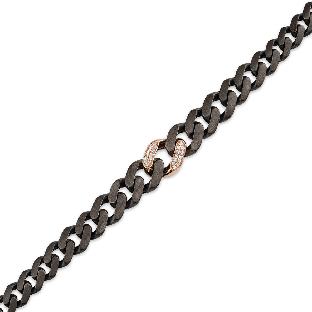 0.48 ct. Herren Silber Diamantarmband
