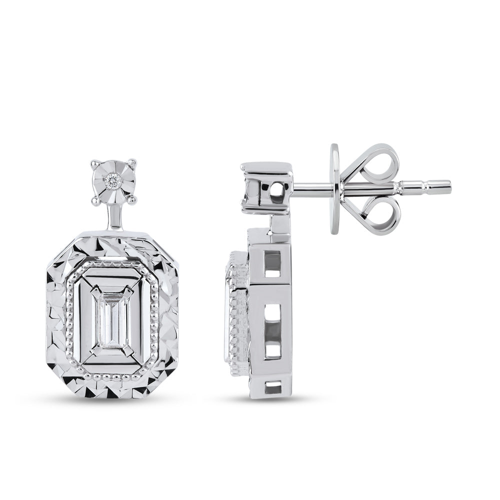 0.06 ct. Baguette Diamant Ohrringe