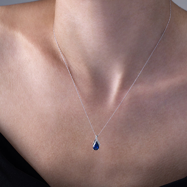 0.66 ct. Saphir Halskette