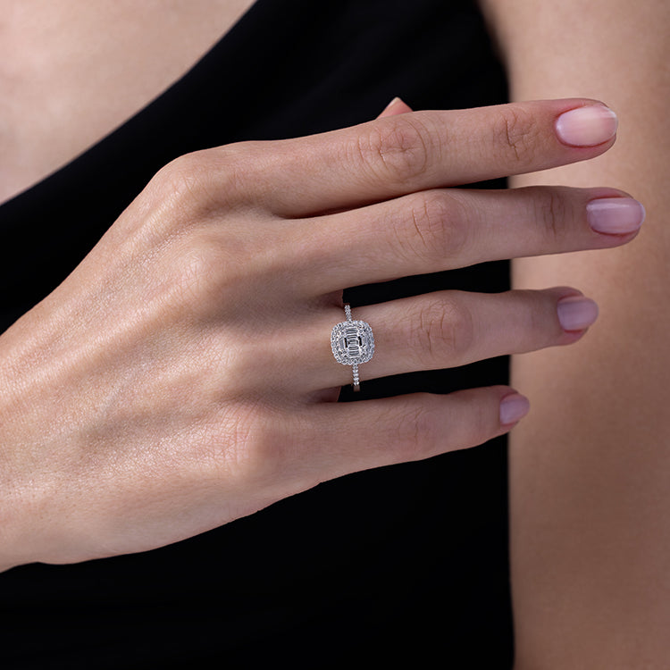 0.33 ct. Baguette Diamantring