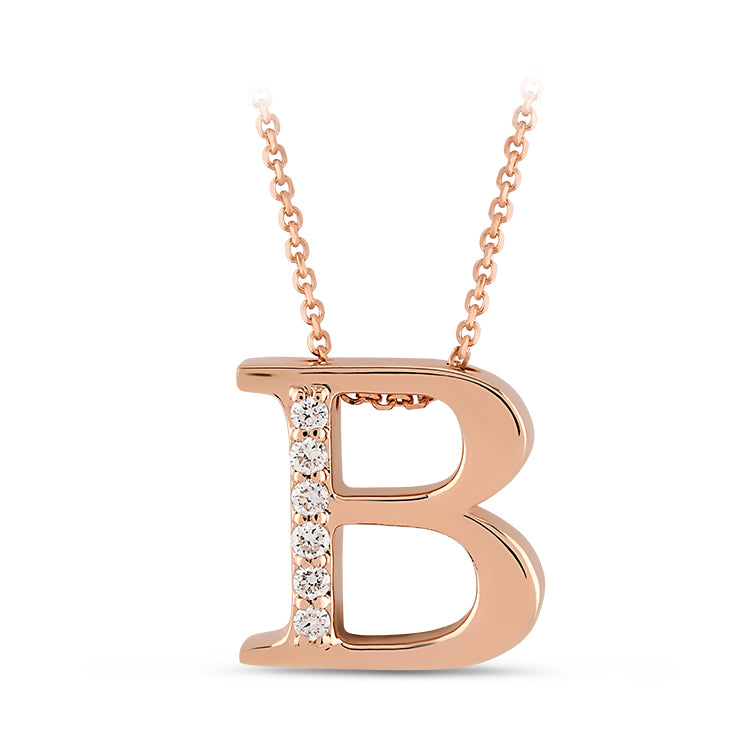 0.04 ct. Buchstabe B Diamant Halskette