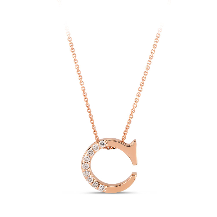0.06 ct. Buchstabe C Diamant Halskette