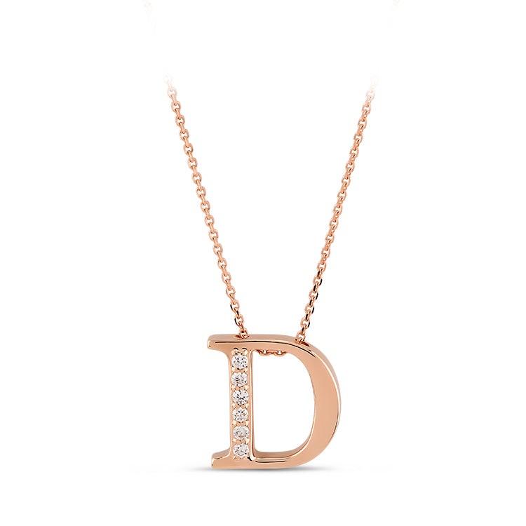0.04 ct. Buchstabe D Diamant Halskette