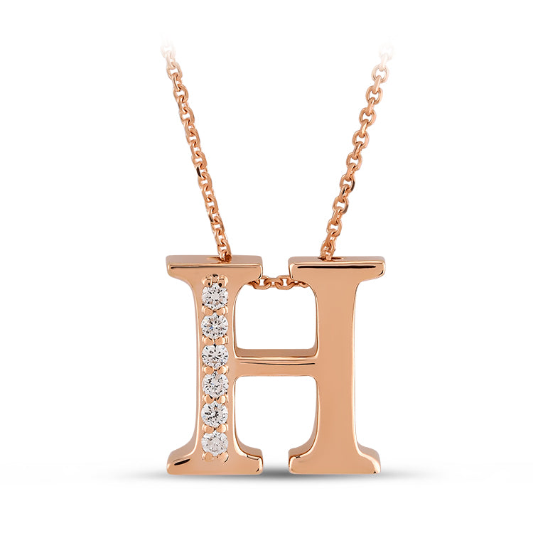 0.04 ct. Buchstabe H Diamant Halskette