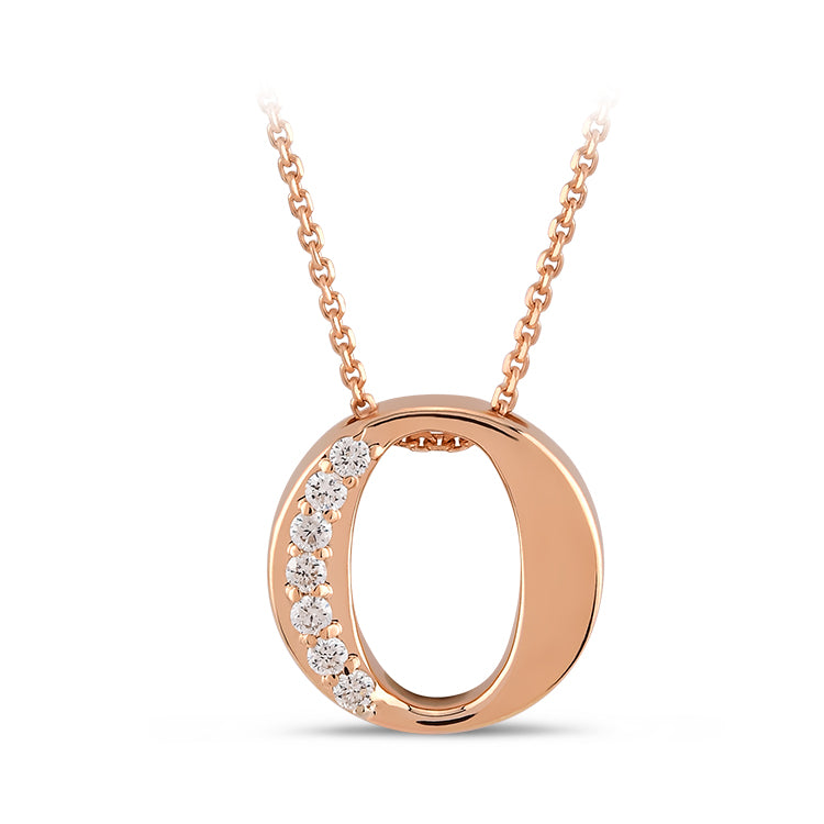 0.05 ct. Buchstabe O Diamant Halskette