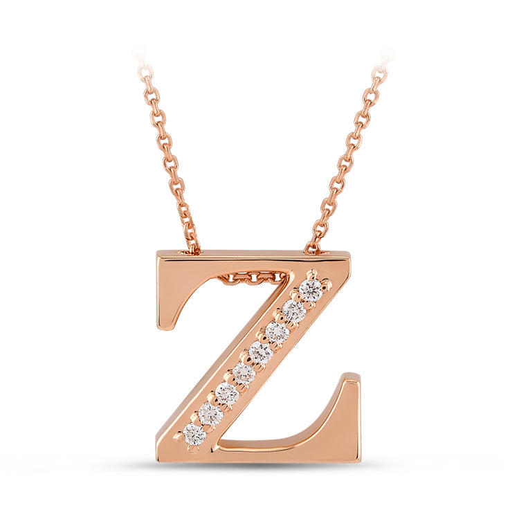 0.04 ct. Buchstabe Z Diamant Halskette