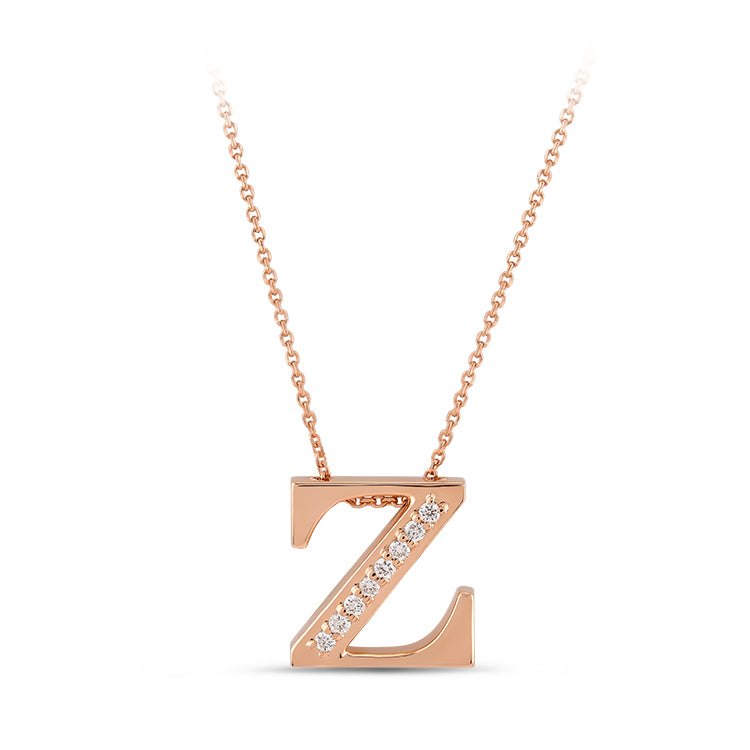 0.04 ct. Buchstabe Z Diamant Halskette