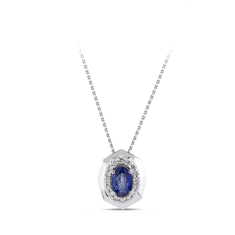 0.59 ct. Saphir Halskette