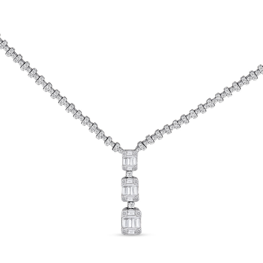 1.71 ct. Baguette Diamant Halskette
