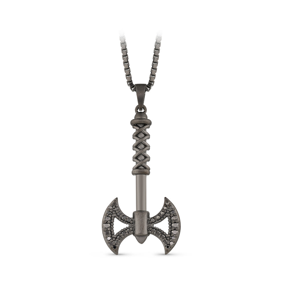0.41 ct. Men Silver Diamond Necklace