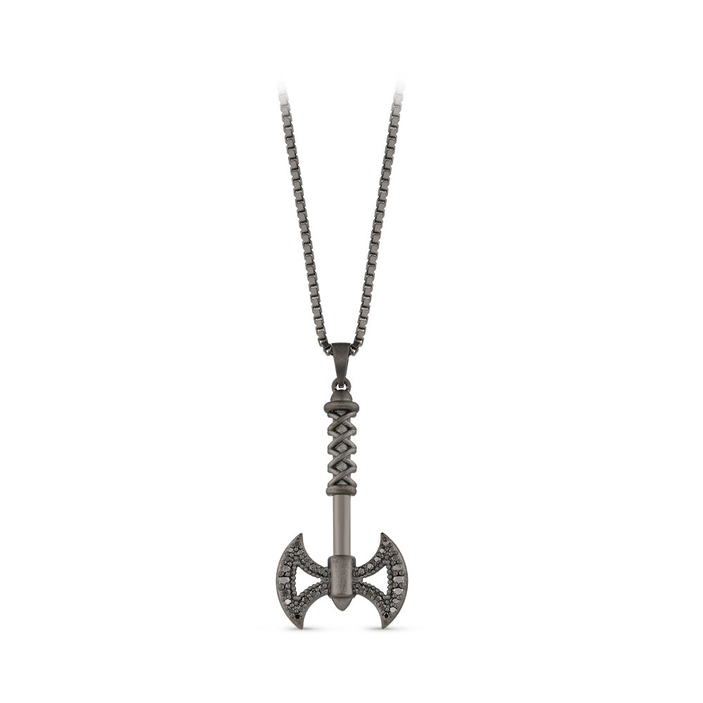 0.41 ct. Men Silver Diamond Necklace