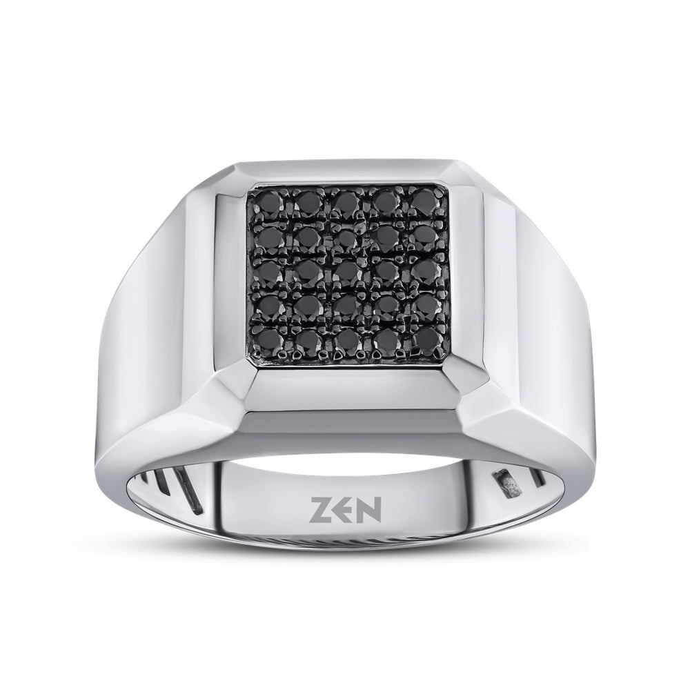 0.25 ct. Herren Silberring