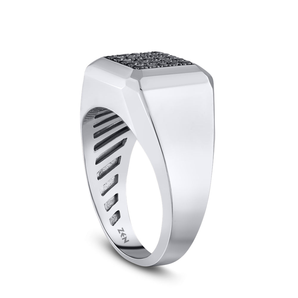 0.25 ct. Herren Silberring