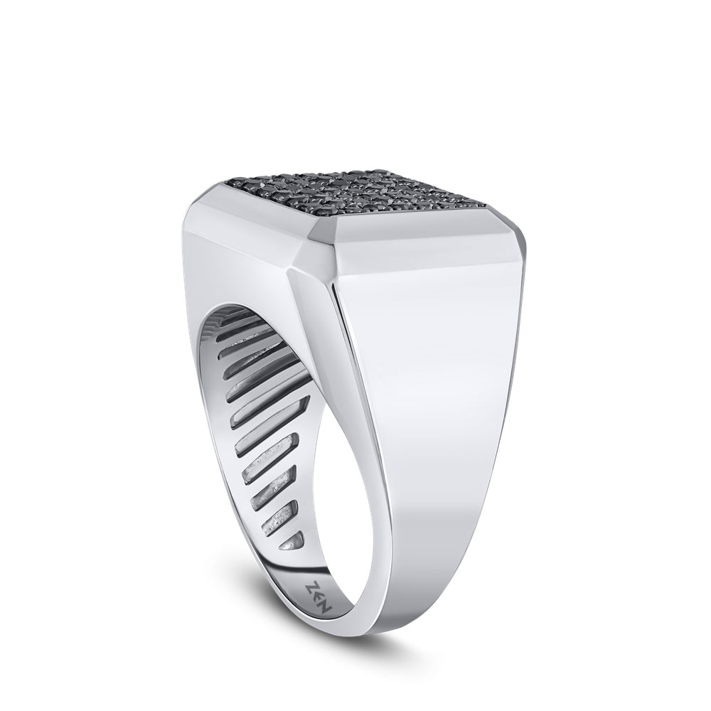 0.60 ct. Herren Silberring