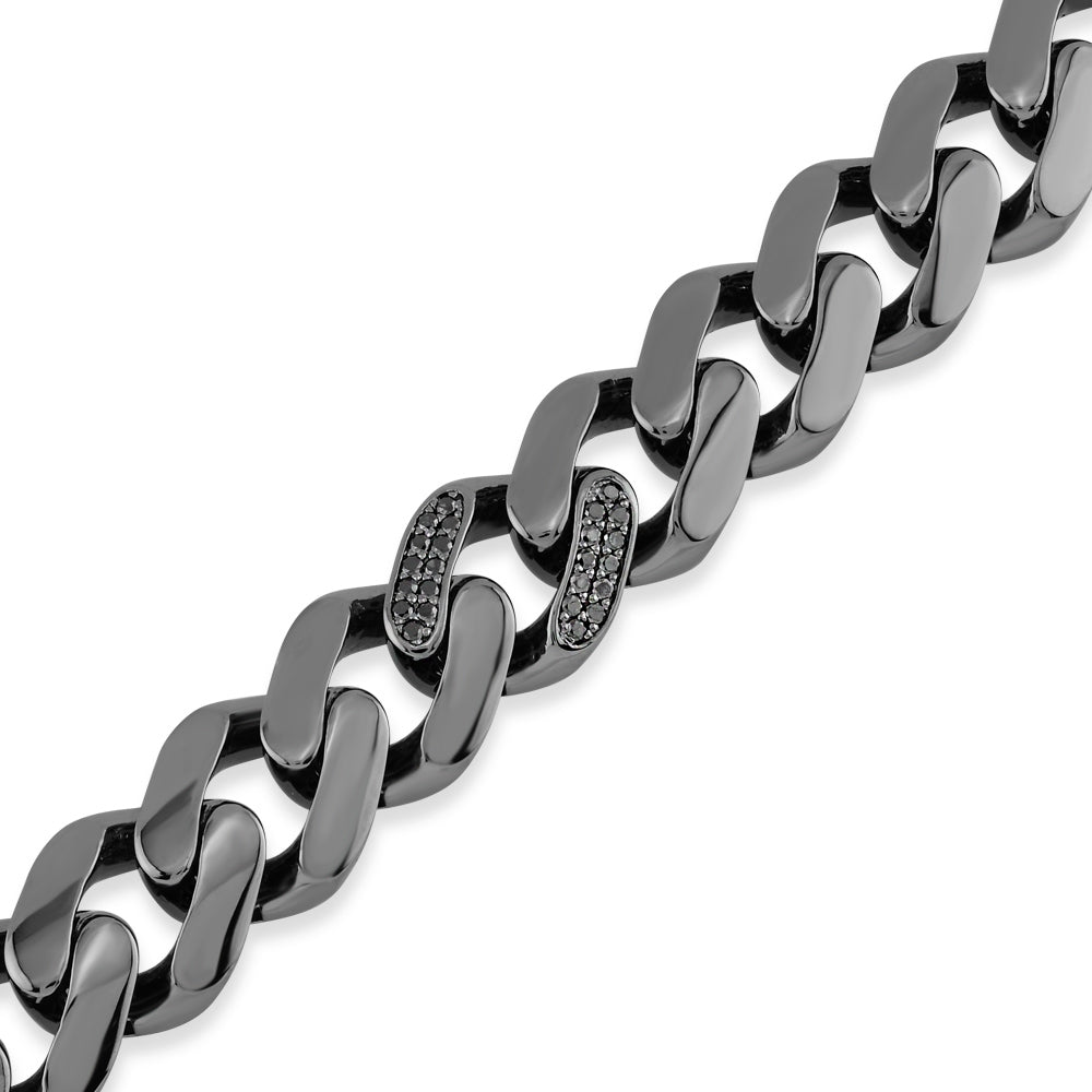 0.30 ct. Men Silver Diamond Bracelet