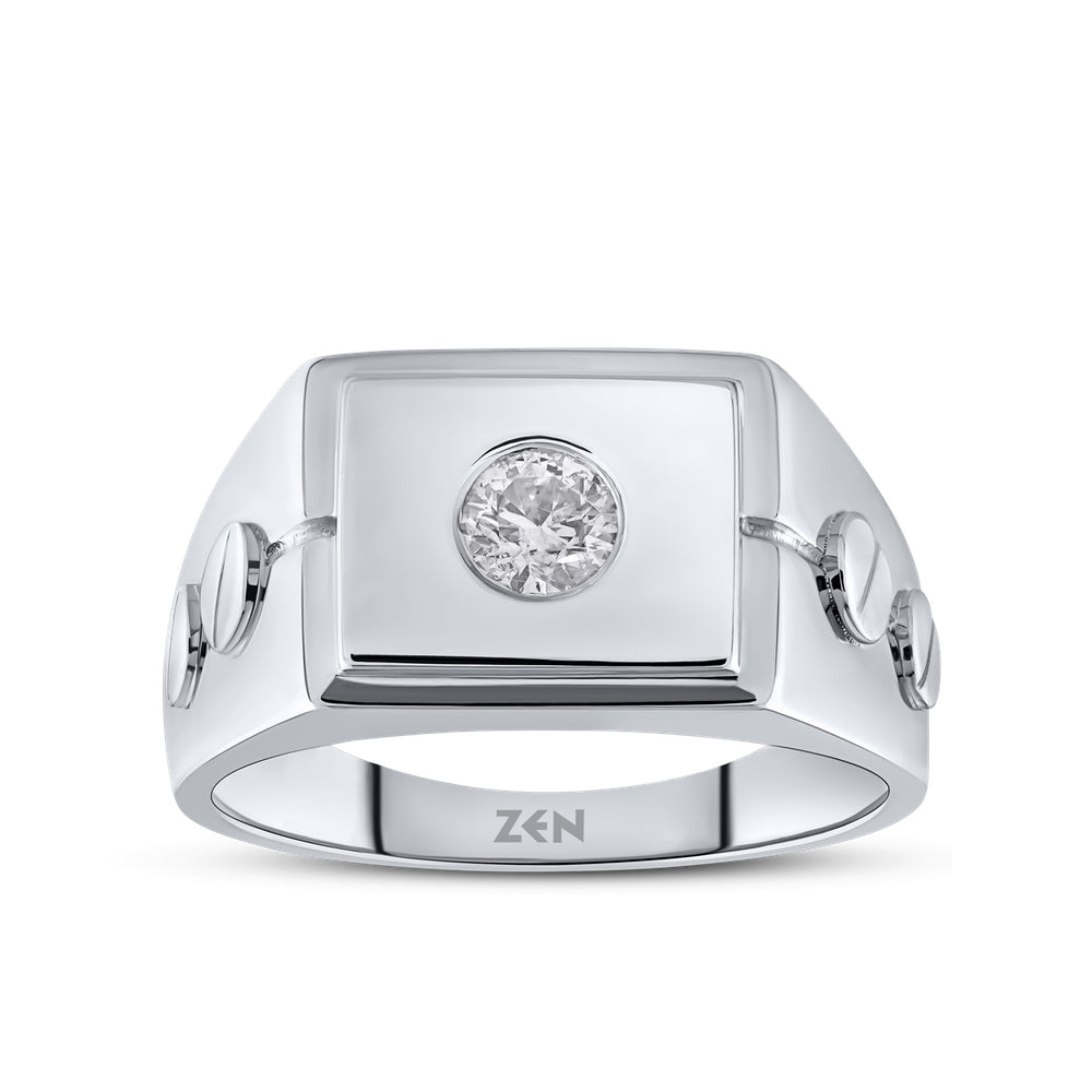 0.30 ct. Men Silver Ring