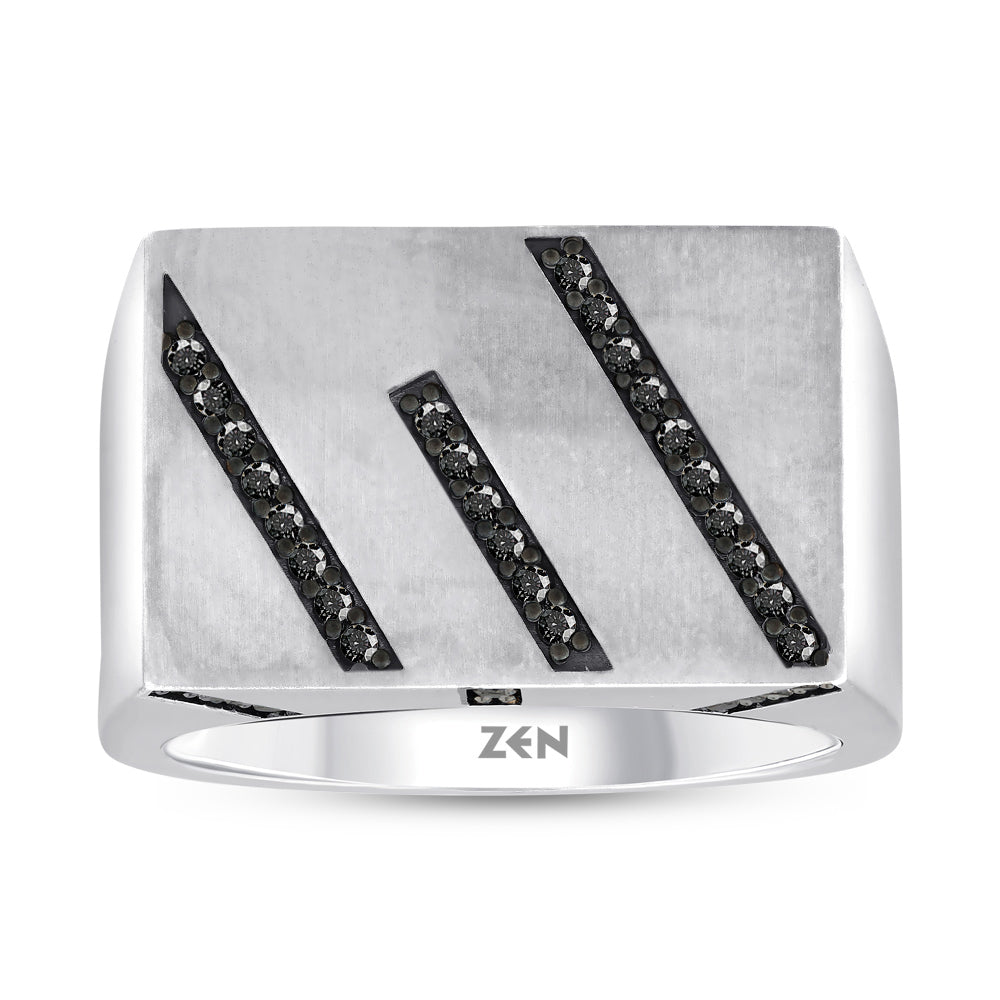 0.36 ct. Men Silver Ring