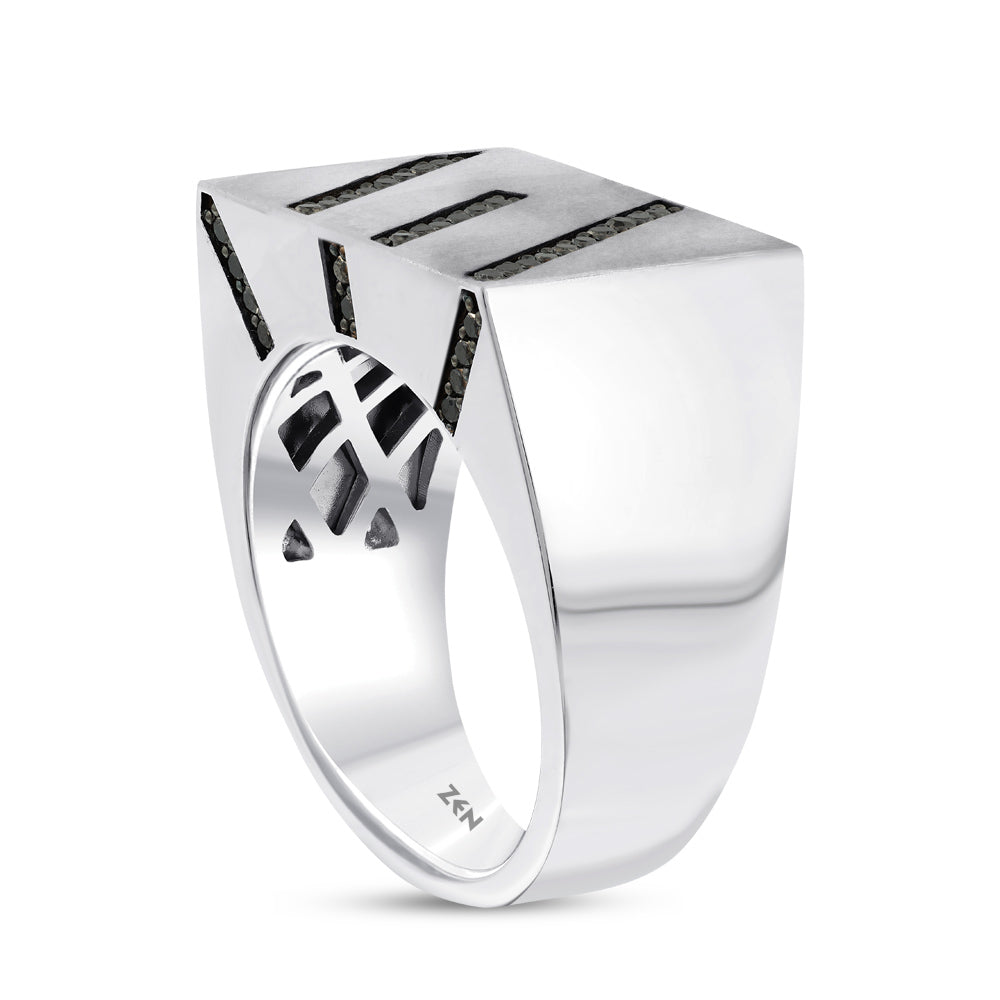 0.36 ct. Men Silver Ring