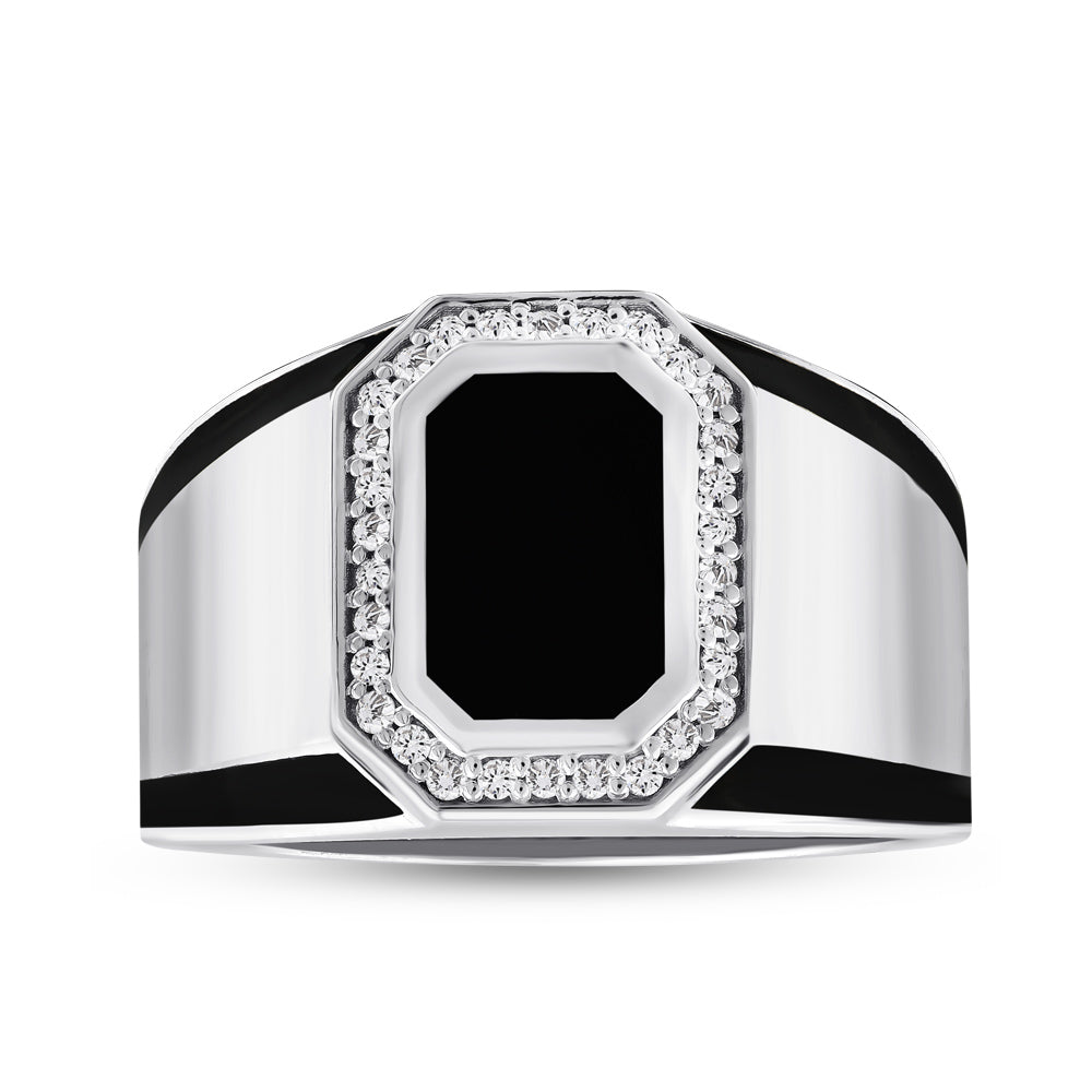 0.15 ct. Herren Silberring