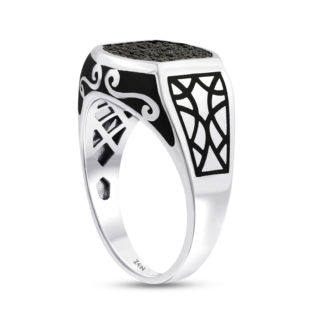 0.48 ct. Men Silver Ring