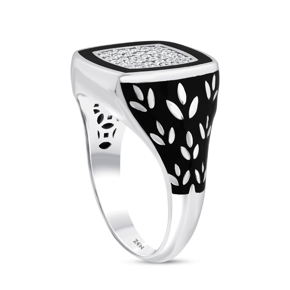 0.38 ct. Men Silver Ring